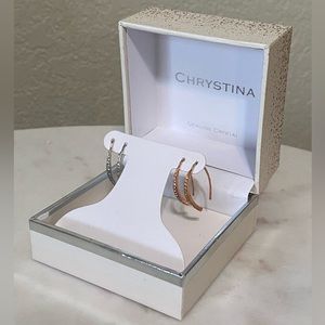 Chrystina Silver & Rose Gold Earrings